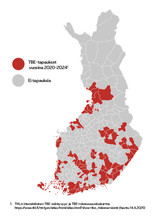 TBE-riskialueet Suomessa